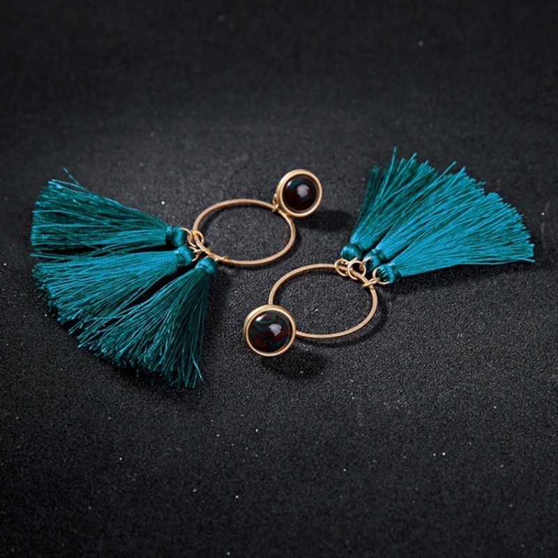 Peacock Blue Alloy Prom Øreringe