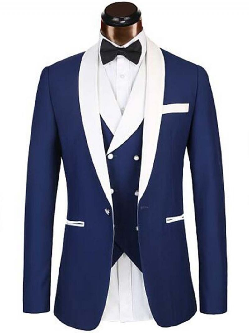 Color Block Blazer One Button Herredragt