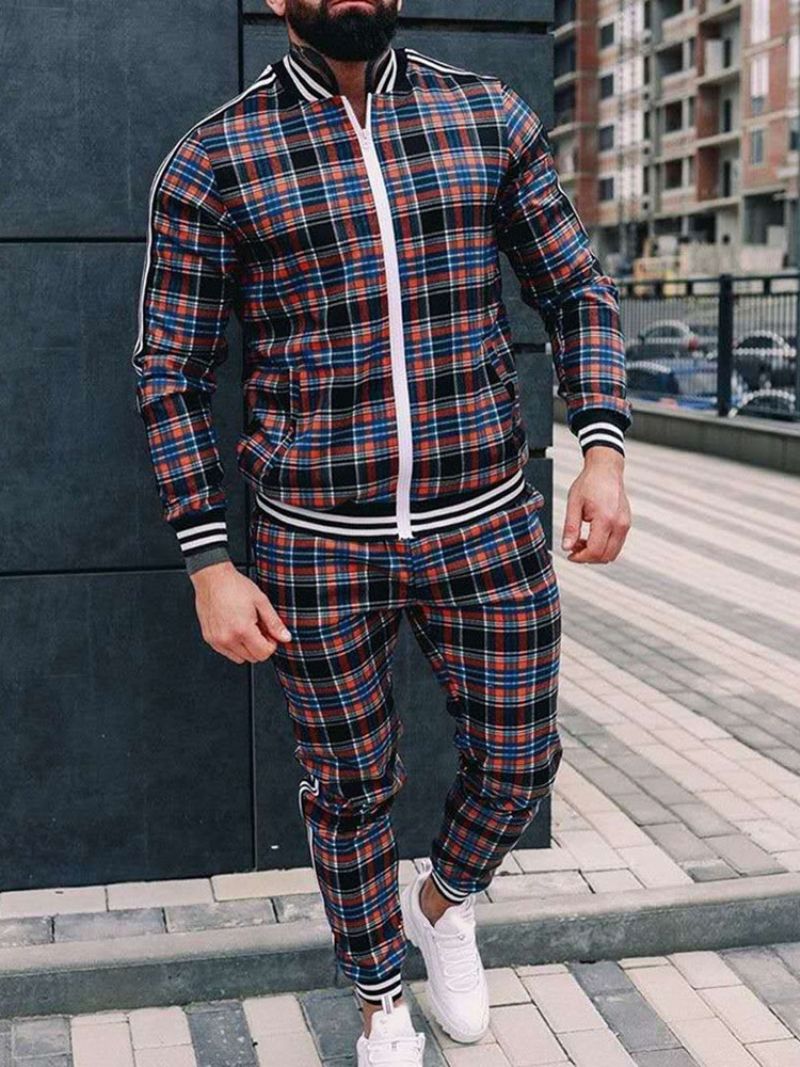 Plaid Patchwork Casual Efterårsoutfit