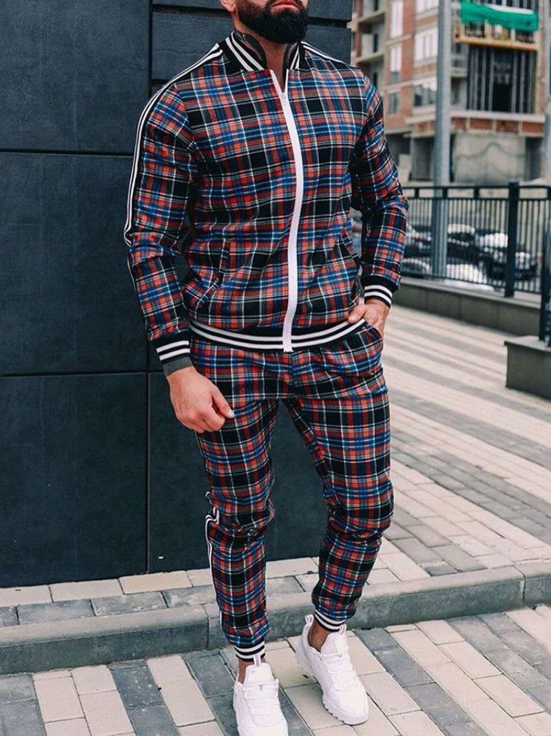 Plaid Patchwork Casual Efterårsoutfit