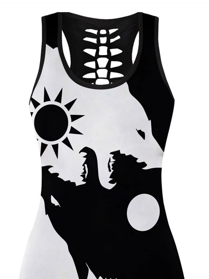 Bomuldsblandinger Sommerprint Mellemlang Dame Tanktop