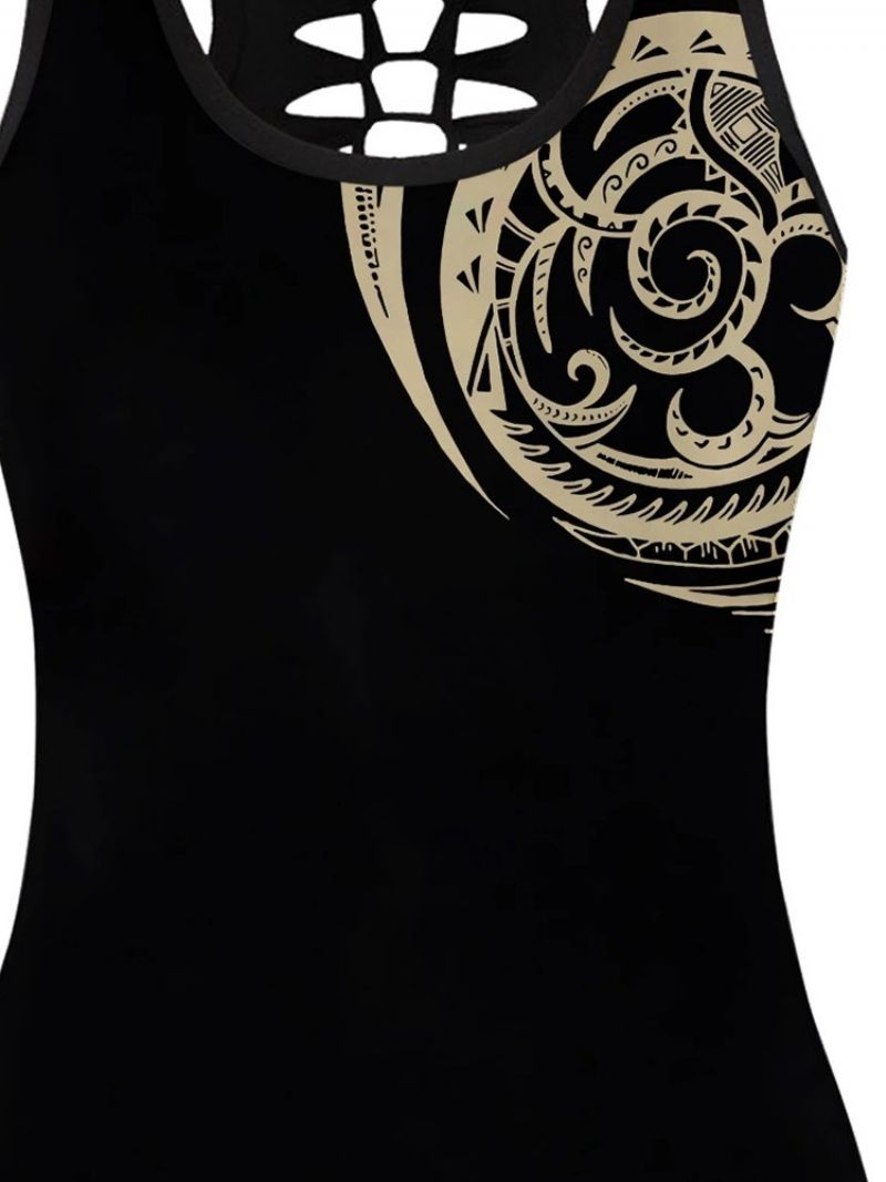 Print Dame Tanktop Med Rund Hals Standard