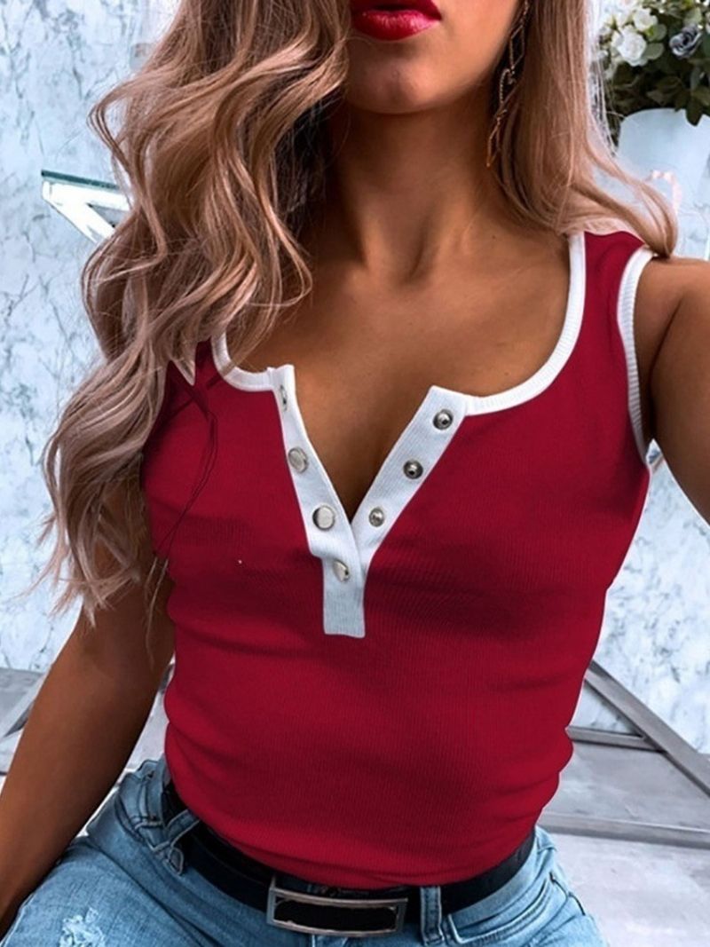 Sommer Knap Polyester Dame Standard Tanktop