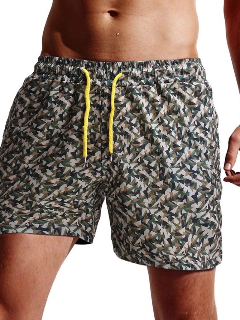 Camouflage Straight Lace-Up Beach Herreshorts