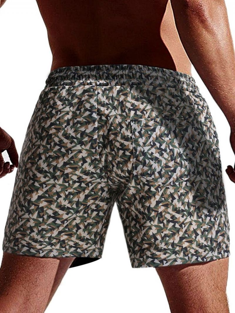 Camouflage Straight Lace-Up Beach Herreshorts