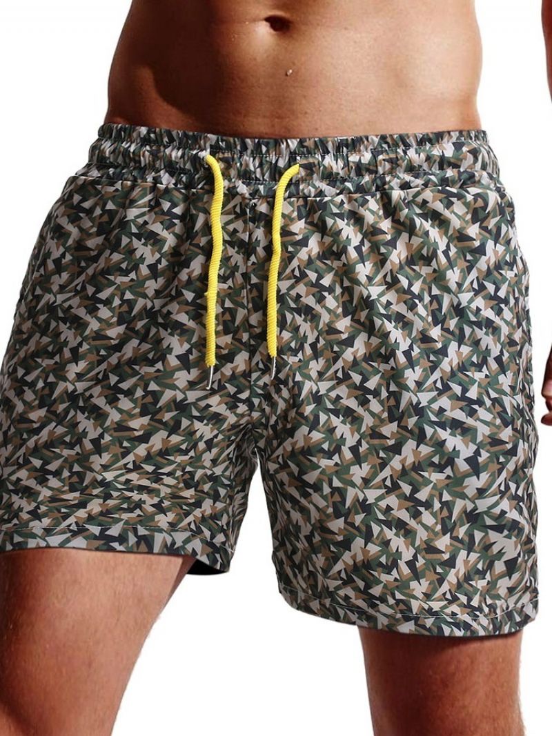 Camouflage Straight Lace-Up Beach Herreshorts