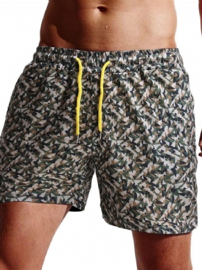 Camouflage Straight Lace-Up Beach Herreshorts