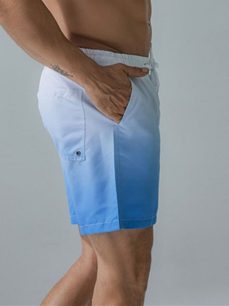 Gradient Lige Mænds Strandshorts Med Snørebånd