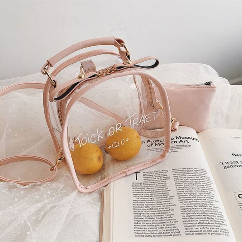 Pu Transparency Letter Tote Bag