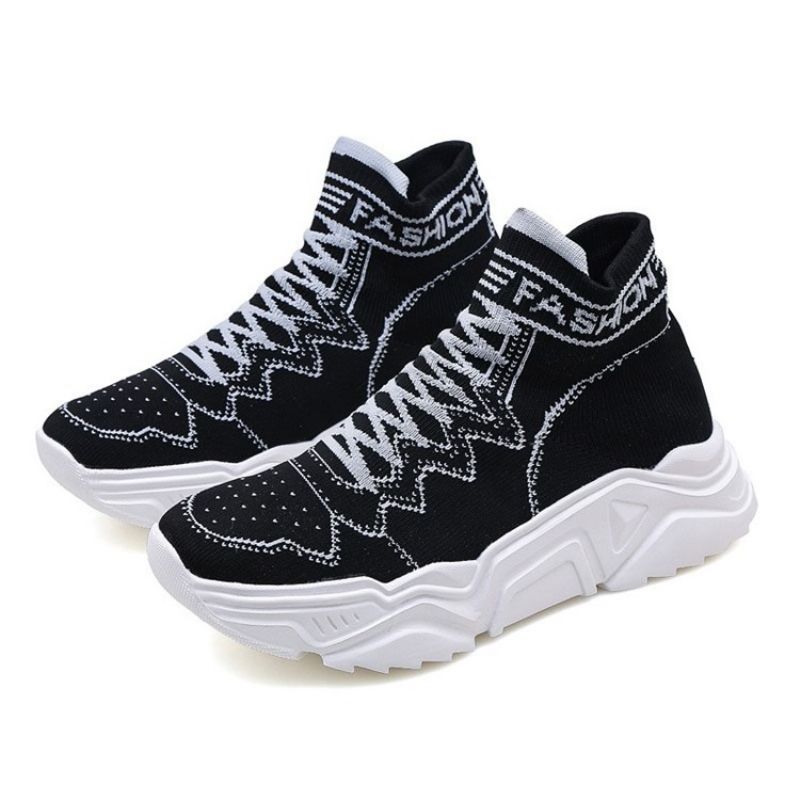 High Top Elastic Band Sports Rund Toe Herresneakers