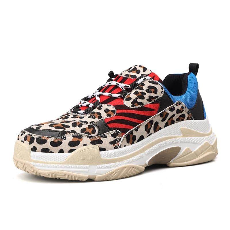 Leopardprint Low-Cut Øvre Snøre-Up Herresneakers