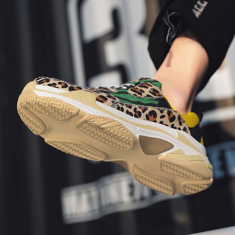 Leopardprint Low-Cut Øvre Snøre-Up Herresneakers