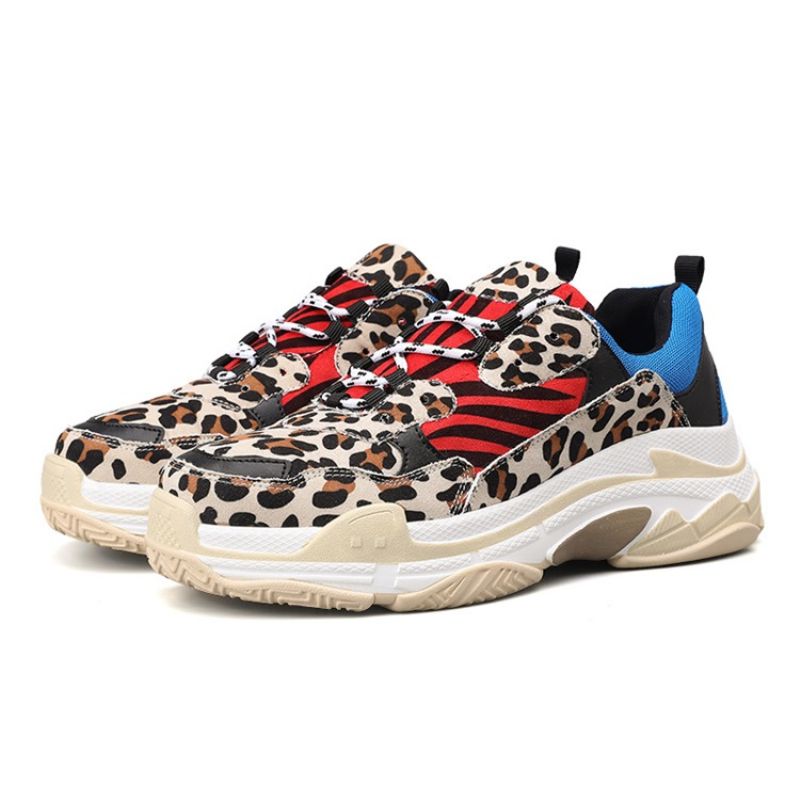 Leopardprint Low-Cut Øvre Snøre-Up Herresneakers