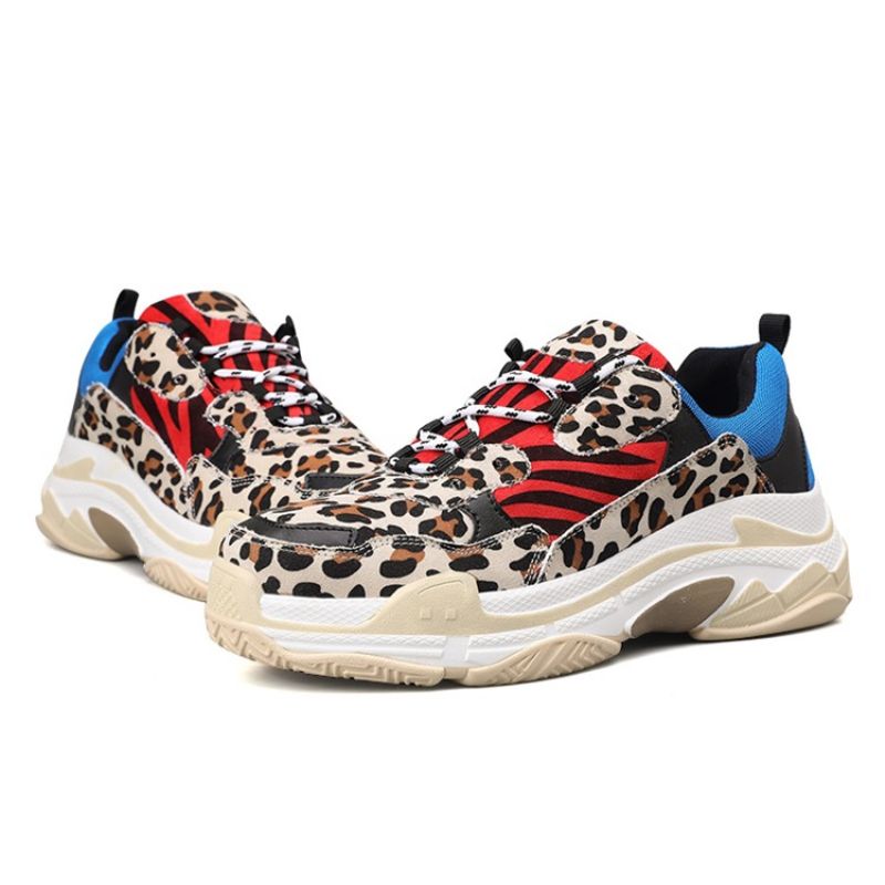 Leopardprint Low-Cut Øvre Snøre-Up Herresneakers