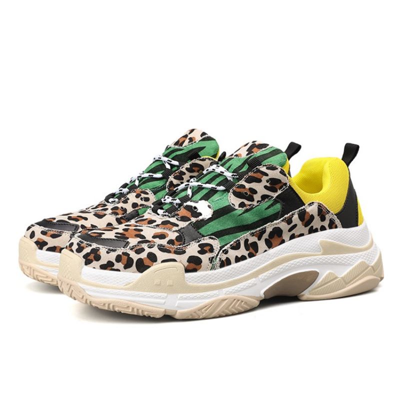 Leopardprint Low-Cut Øvre Snøre-Up Herresneakers