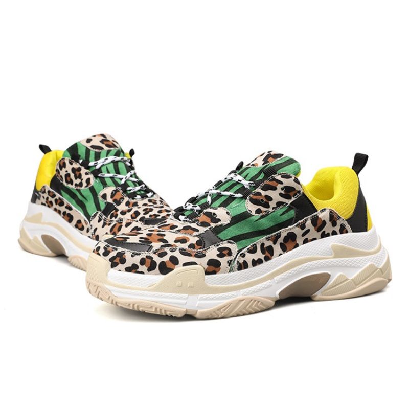 Leopardprint Low-Cut Øvre Snøre-Up Herresneakers