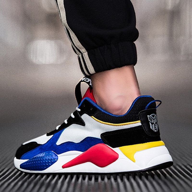 Pu Color Block Sneakers Til Mænd