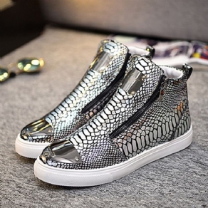 Sequin Serpentine Lynlås High-Cut Mænds Sneakers