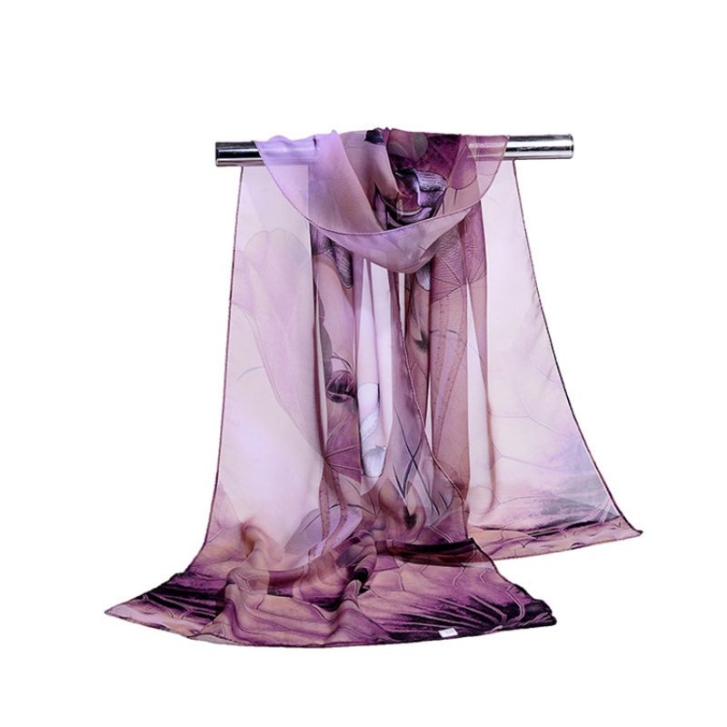 Chiffon Tørklæde Med Sommertryk