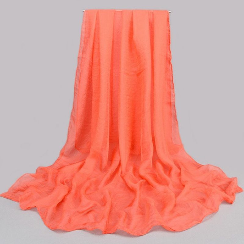 Ensfarvet Chiffon Tørklæde