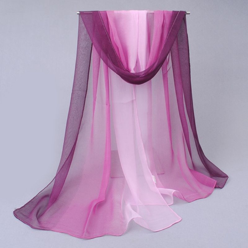 Gradient Color Chiffon Dametørklæde