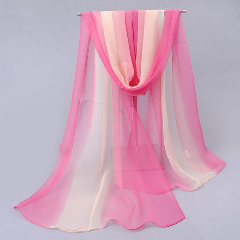 Gradient Color Chiffon Dametørklæde