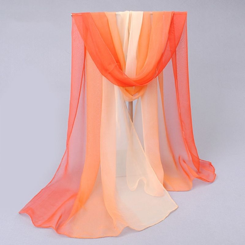 Gradient Color Chiffon Dametørklæde