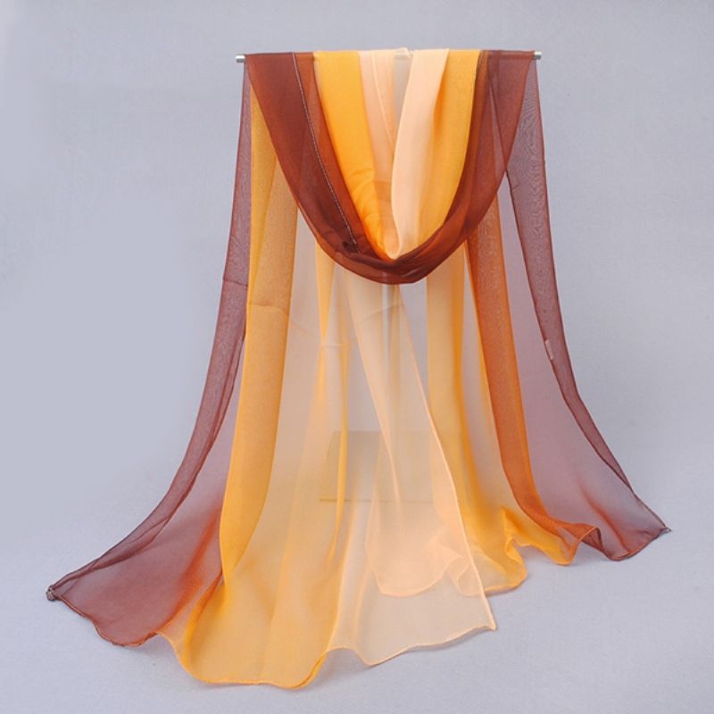 Gradient Color Chiffon Dametørklæde