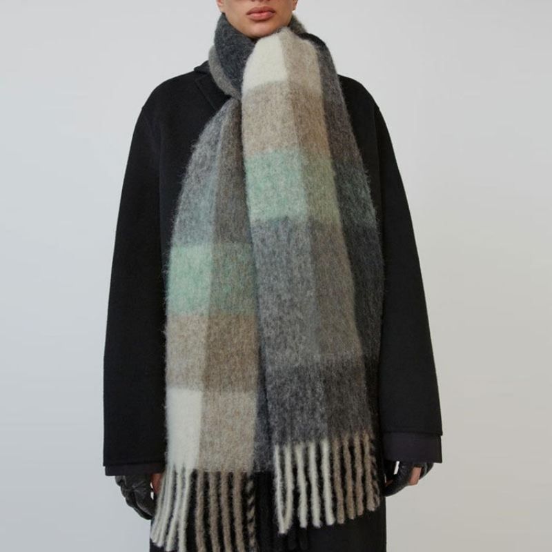 Uld Blend Tassel Plaid Tørklæder