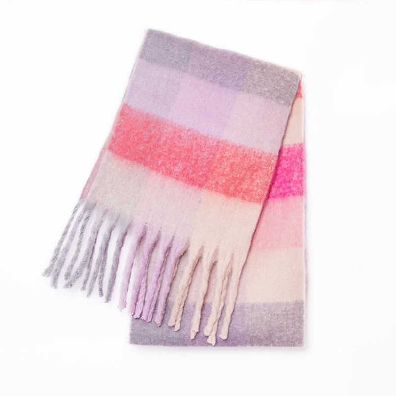 Uld Blend Tassel Plaid Tørklæder