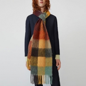 Uld Blend Tassel Plaid Tørklæder