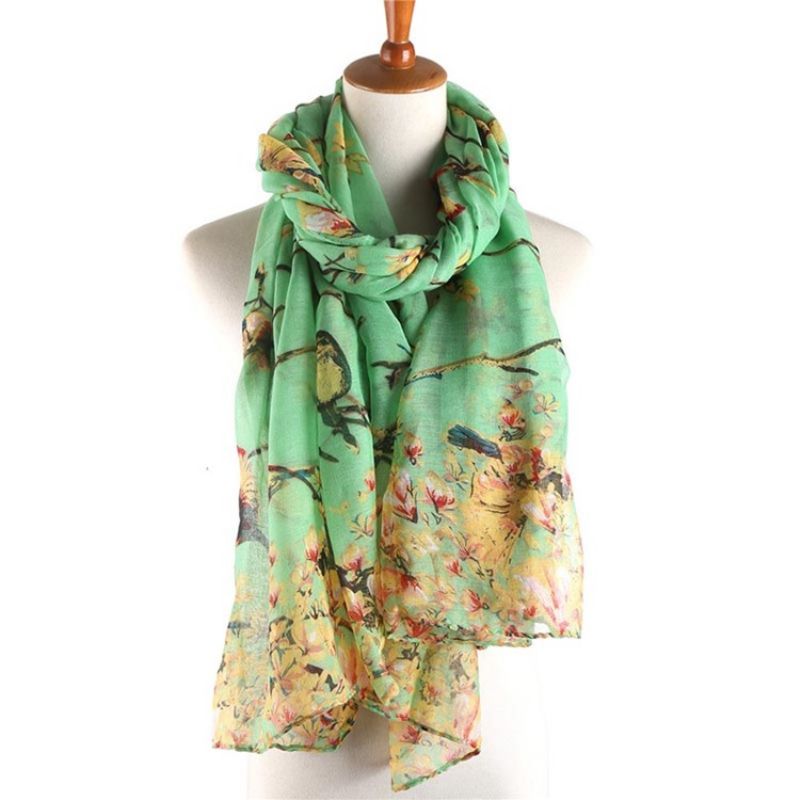 Voile Vintage Print Blomster Tørklæder