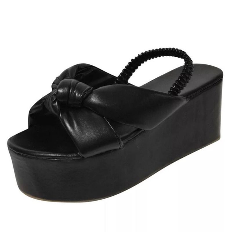 Peep Toe Elastic Band Casual Sandaler