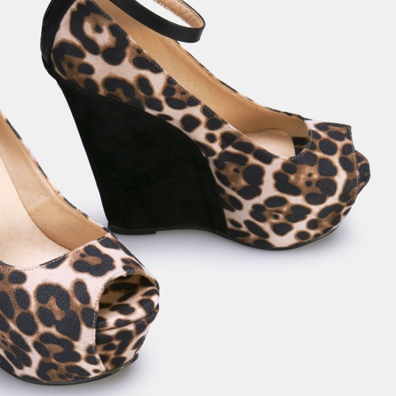 Sexede Leopard Grain Wedge Sandaler