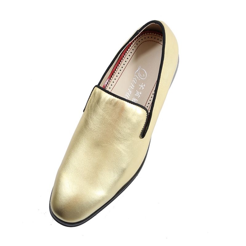 Golden Slip-On Low-Cut Oxfords Til Mænd