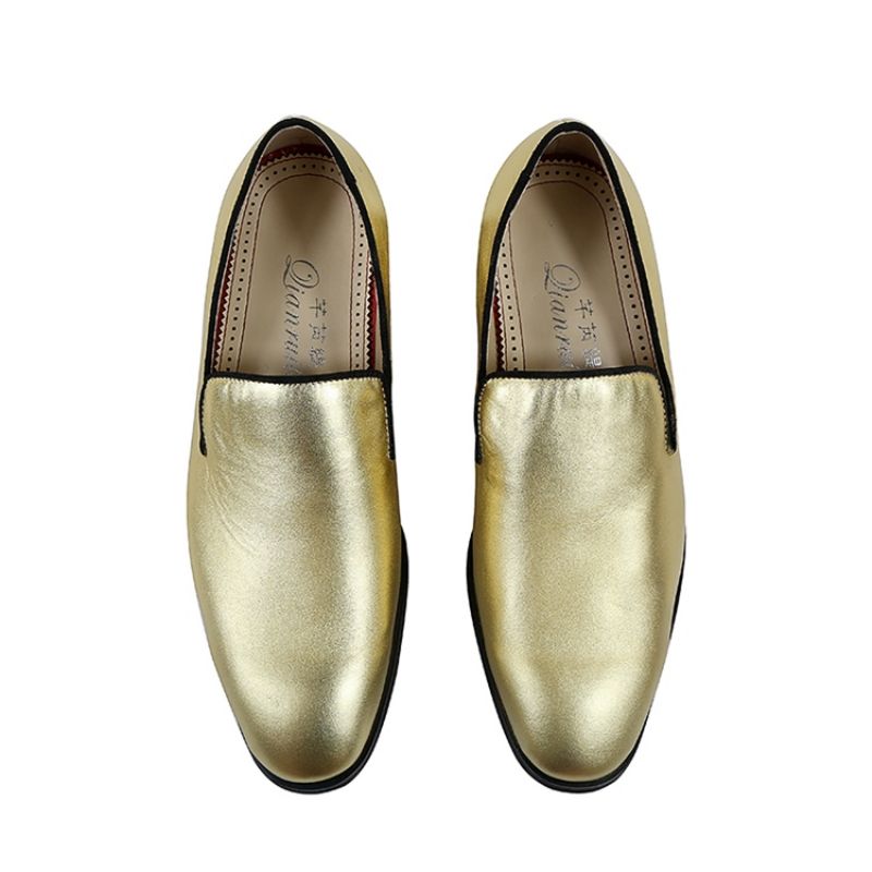 Golden Slip-On Low-Cut Oxfords Til Mænd