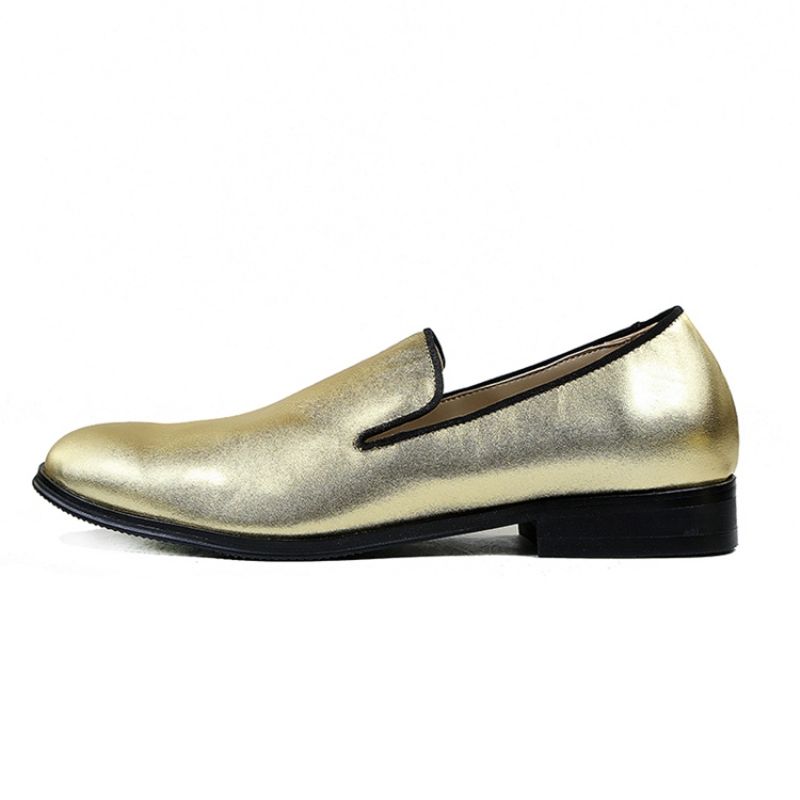 Golden Slip-On Low-Cut Oxfords Til Mænd