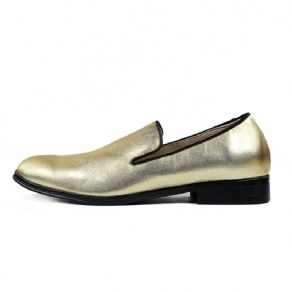 Golden Slip-On Low-Cut Oxfords Til Mænd