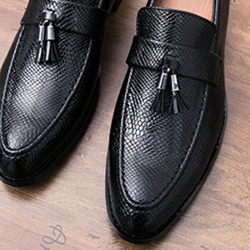 Pu Frynser Slip-On Rund Tå Herre Oxfords