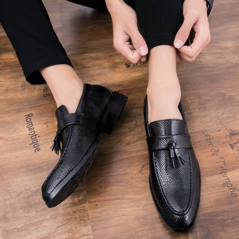 Pu Frynser Slip-On Rund Tå Herre Oxfords