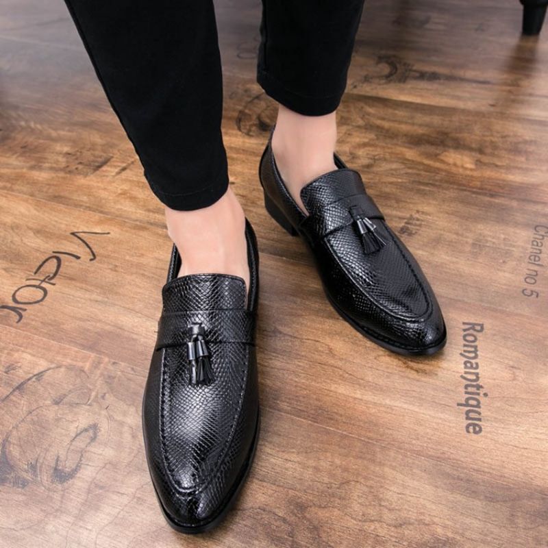 Pu Frynser Slip-On Rund Tå Herre Oxfords