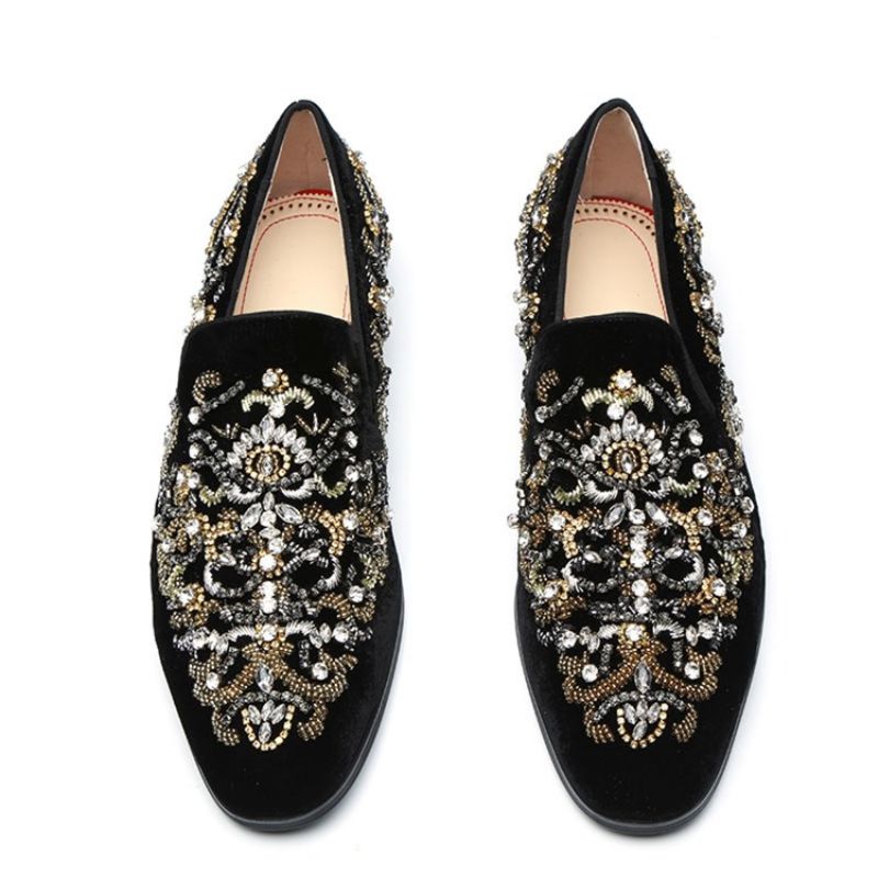 Rhinestone Rund Tå Herre Oxfords