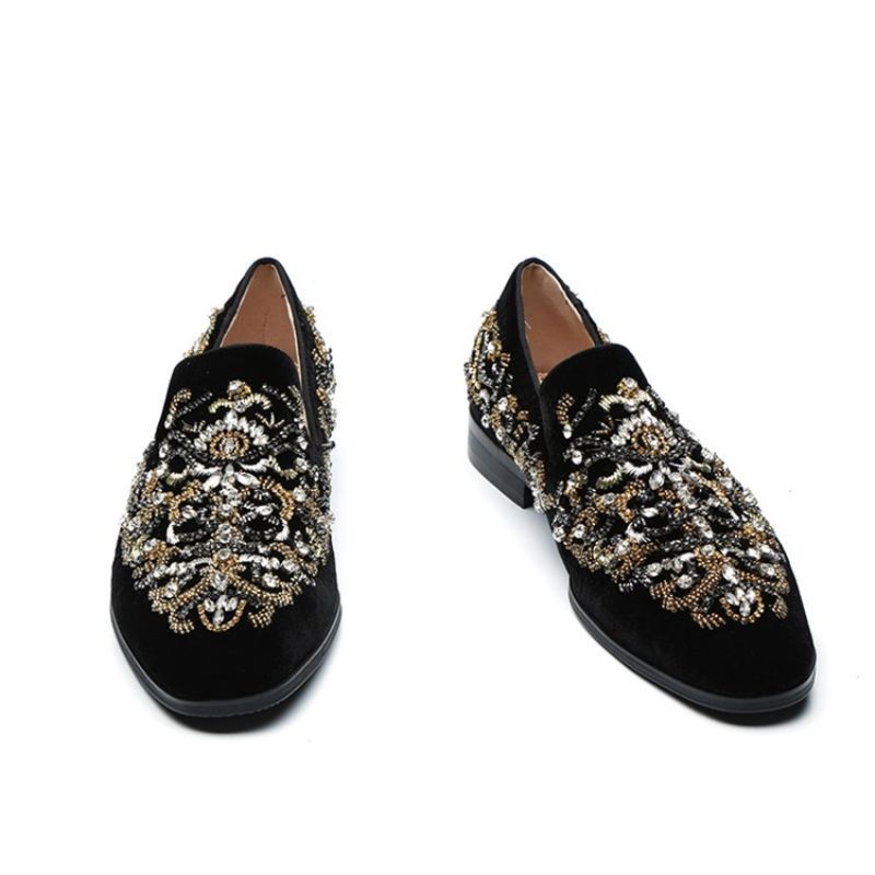 Rhinestone Rund Tå Herre Oxfords