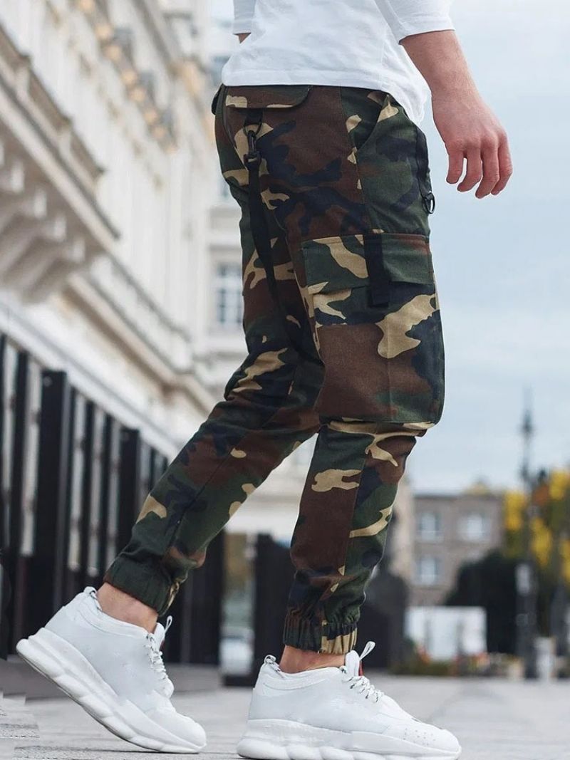 Cargo Bukser Blyant Bukser Camouflage Lomme Mellem Talje Casual Casual Bukser