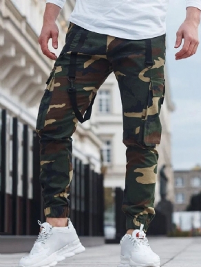 Cargo Bukser Blyant Bukser Camouflage Lomme Mellem Talje Casual Casual Bukser