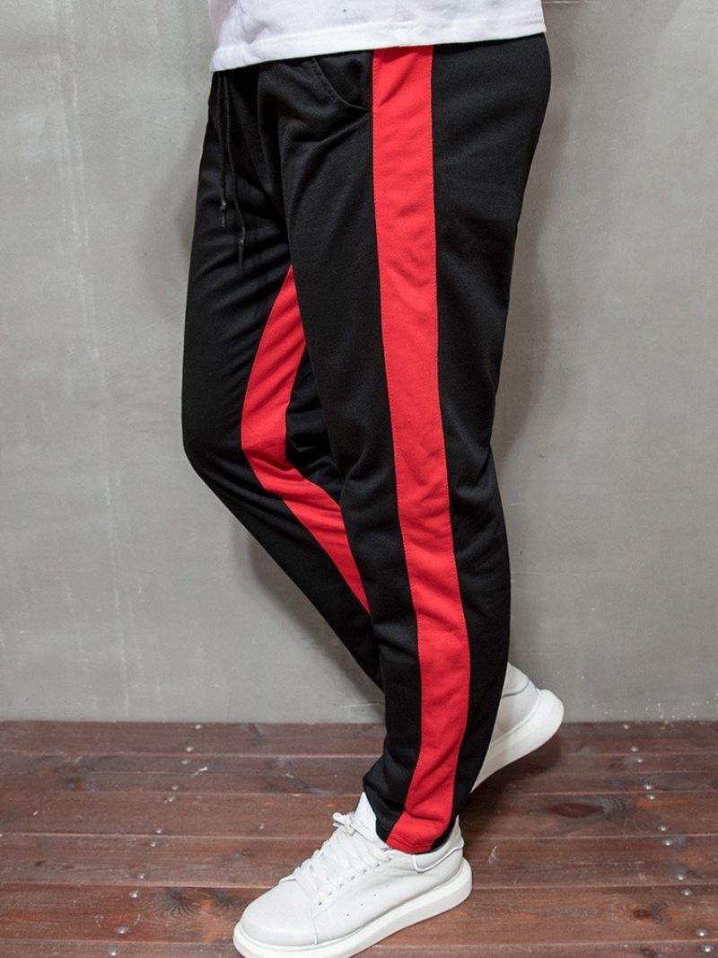 Color Block Pencil Pants Mid Waist Mænds Afslappede Bukser