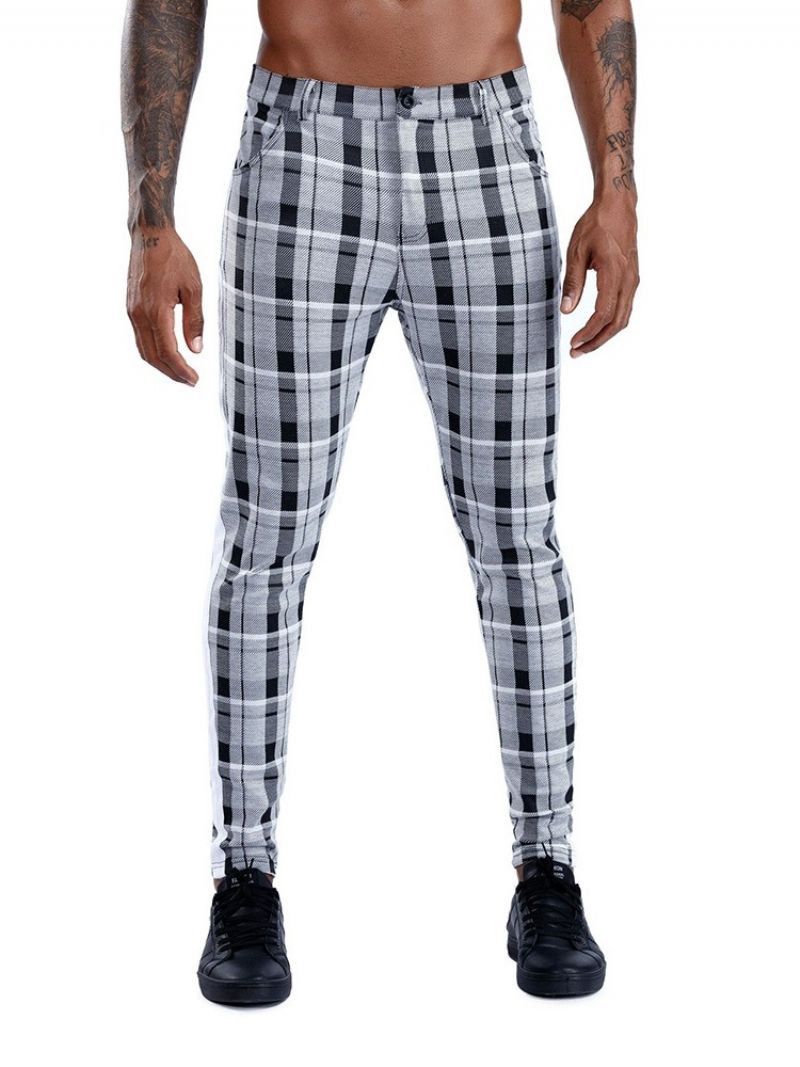 Plaid Patchwork Pencil Pants Europæiske Four Seasons Casual Pants