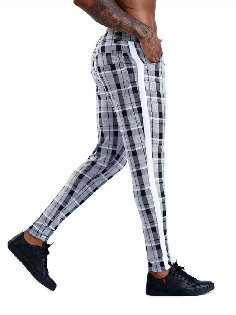 Plaid Patchwork Pencil Pants Europæiske Four Seasons Casual Pants