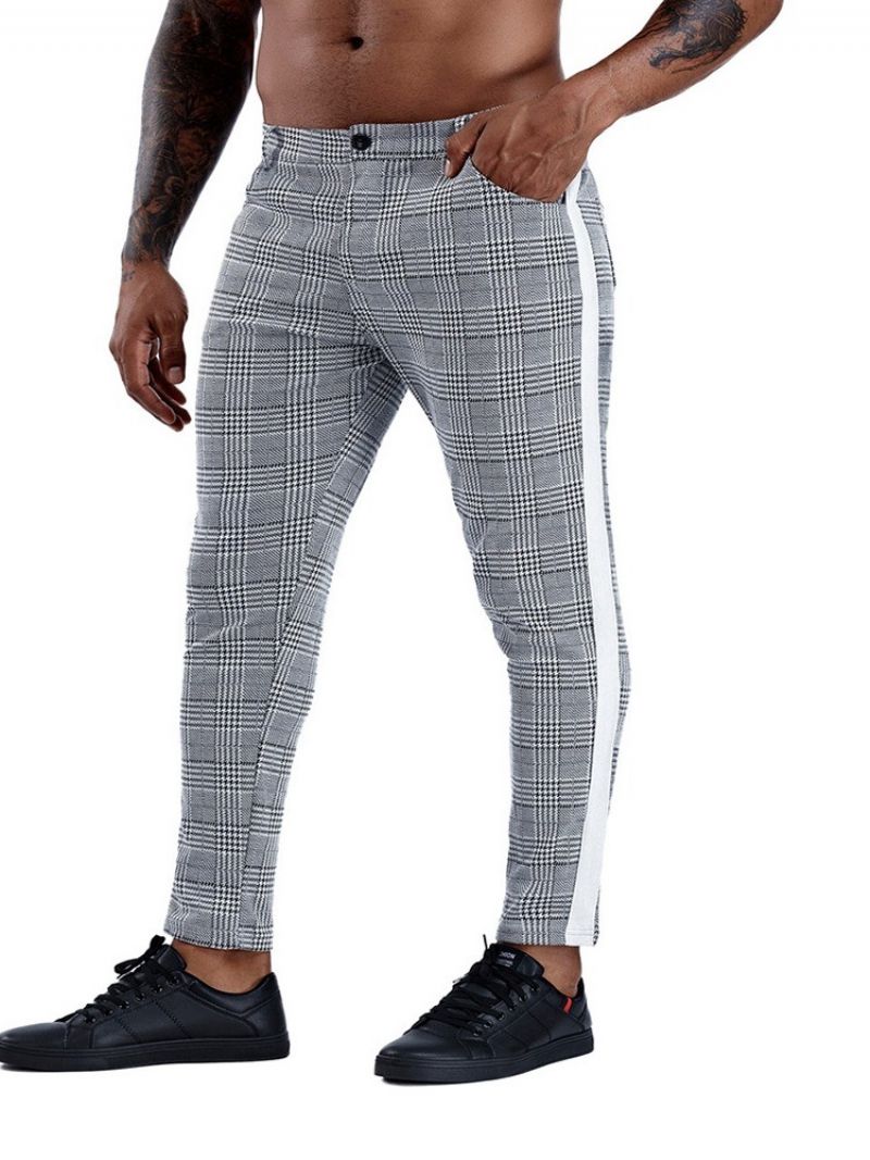 Plaid Patchwork Pencil Pants Europæiske Four Seasons Casual Pants