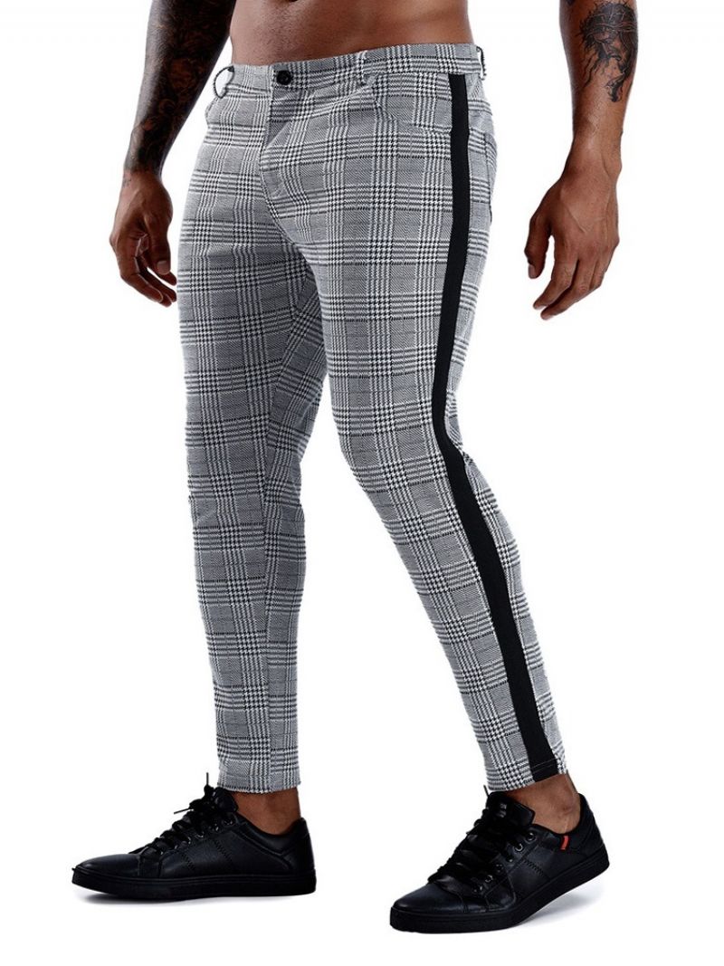 Plaid Patchwork Pencil Pants Europæiske Four Seasons Casual Pants